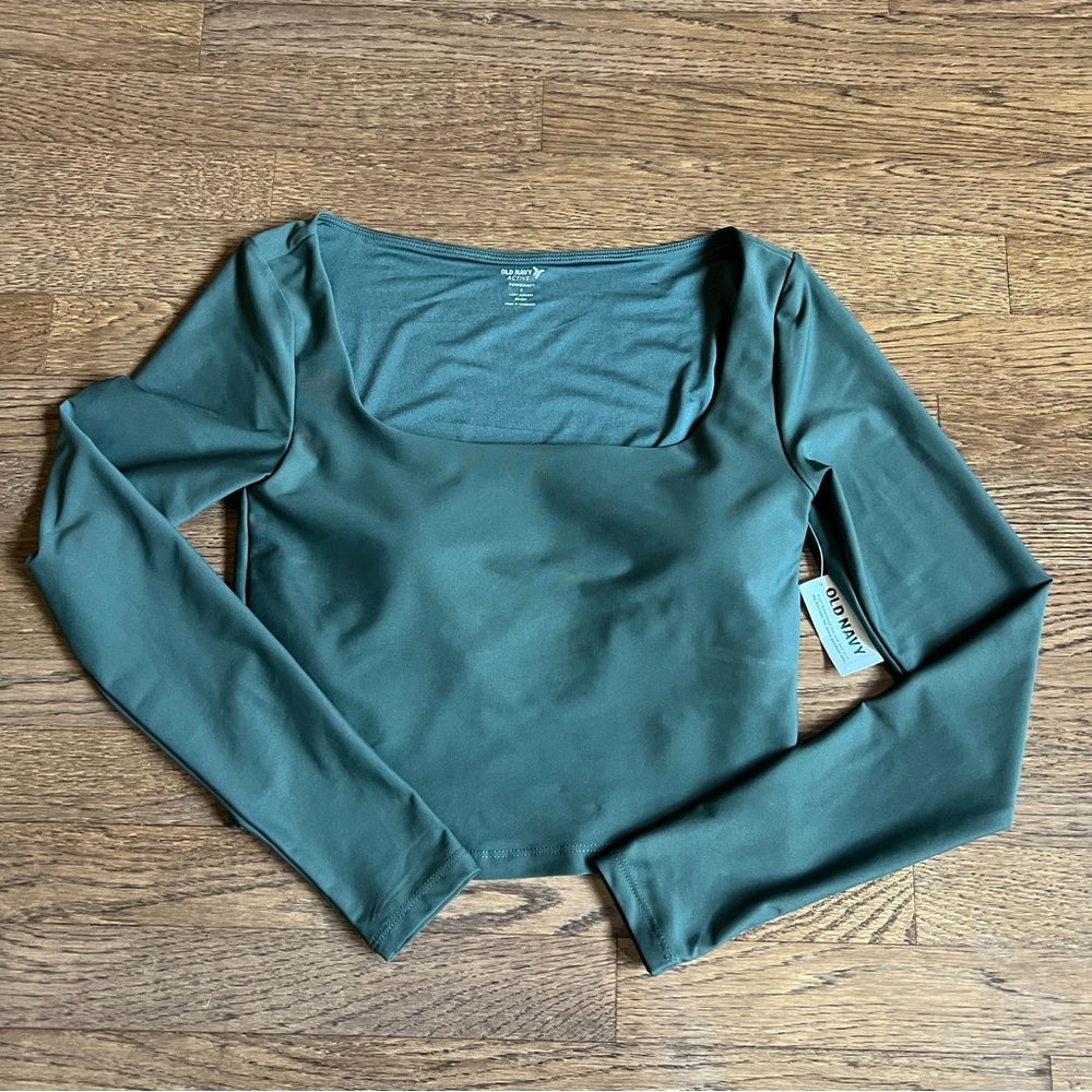 Old Navy Green Long Sleeve Support Top